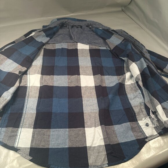 Buffalo David Bitton Pearl Snap Window Pane Shacket Mens Zipper Cowboy Western - Picture 5 of 16